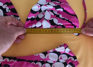 Bikini vintage fucsia fantasia geometrica tg 48