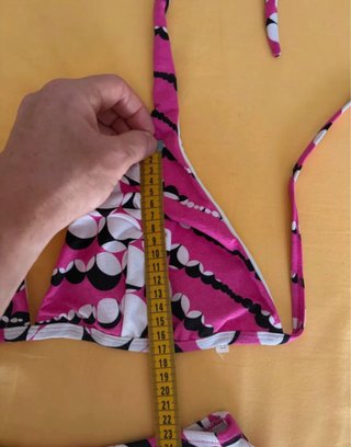Bikini vintage fucsia fantasia geometrica tg 48