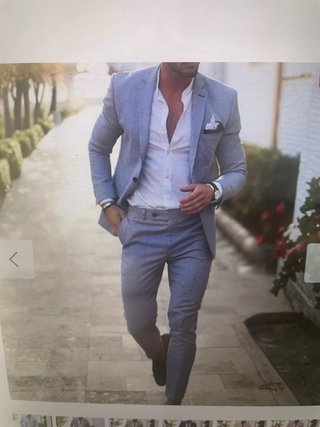 Traje de lino azul Talla S