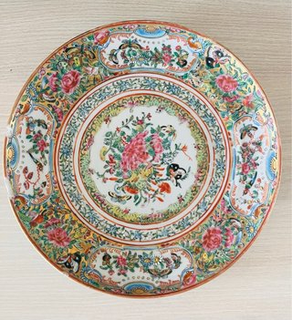 Pareja Platos Porcelana China Cantón