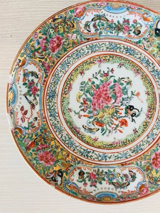 Pareja Platos Porcelana China Cantón