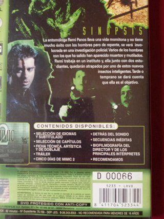 DVD Mimic 2 Terror Suspense Español