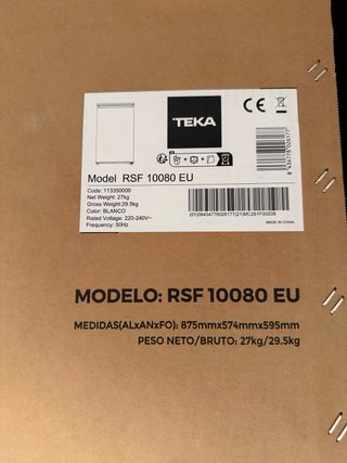 Congelador bajo encimera Teka RSF 10080
