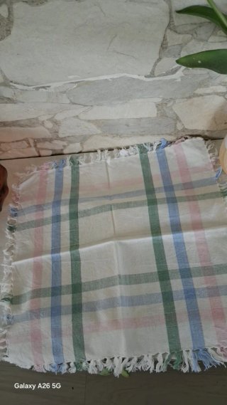 Set 4 tovaglioli lino quadri