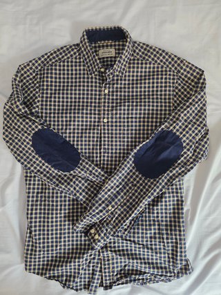 Camisa Sfera cuadros azul y beige Talla M