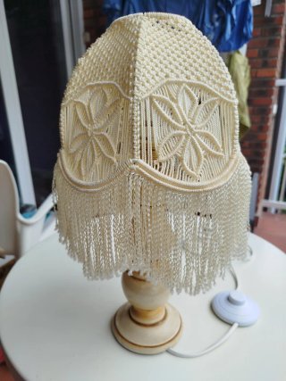 Lámpara macramé decorativa beige