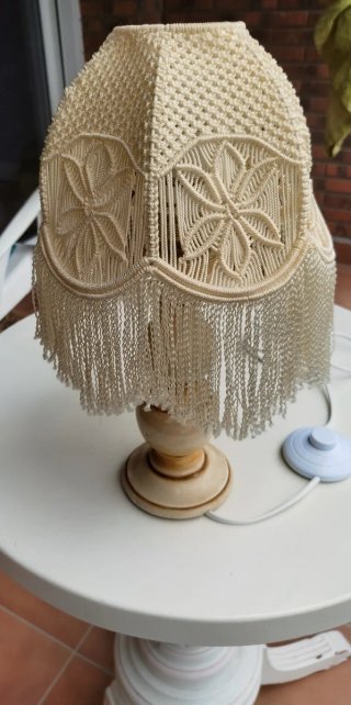 Lámpara macramé decorativa beige