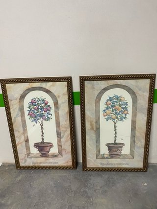 Cuadros frutales y óleo barcos