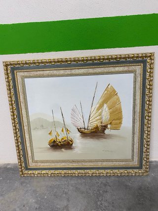 Cuadros frutales y óleo barcos