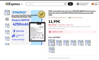 Batería L15D1P32 4250mAh Lenovo Tab3 sin usar nuev