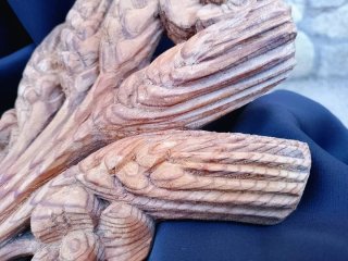 Antigua talla madera artesanal espigas trigo