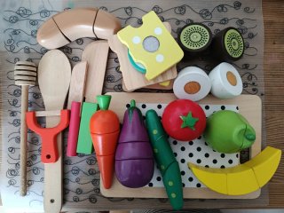 Juego Cocina Madera Frutas Verduras