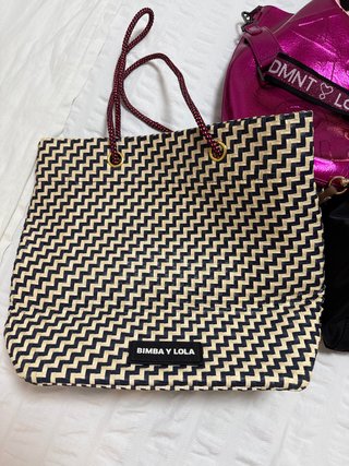 Bolso Tote BIMBA Y LOLA Beige y Negro