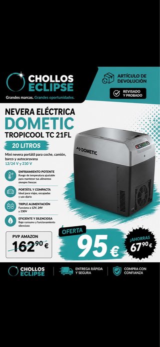 Nevera Eléctrica Dometic TROPICOOL TC 21FL