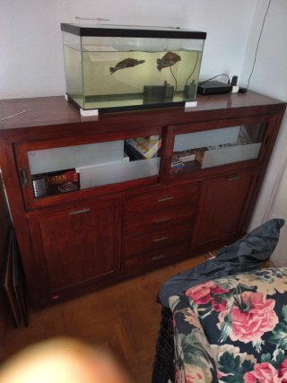 Conjunto aparador, mesa y espejo