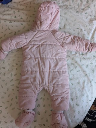 Buzo abrigo bebé rosa