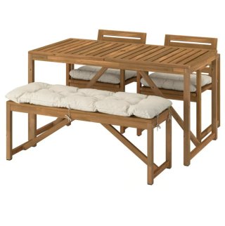 Mesa, 2 sillas y banco NÄMMARÖ nuevo
