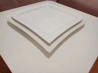 Vajilla Plana Cuadrada Blanca 6 Comensales