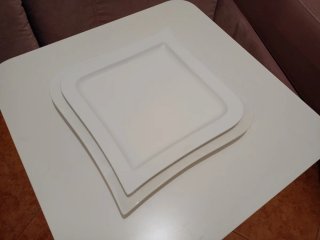 Vajilla Plana Cuadrada Blanca 6 Comensales