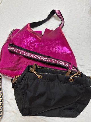Bolsos Lola Casdmnt rosa y negro