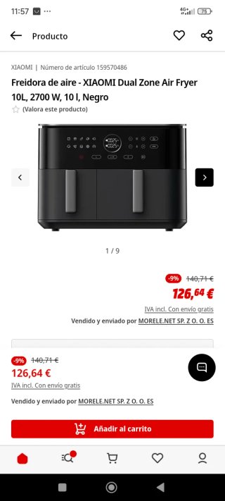 Freidora de aire Xiaomi 10L Dual Zone