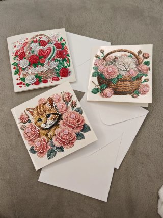 Set 3 Biglietto di auguri fatto a mano