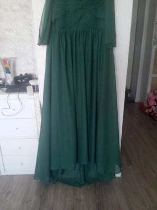 Vestido fiesta verde botella. Talla S-M.