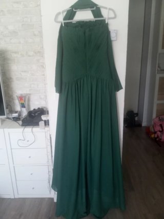 Vestido fiesta verde botella. Talla S-M.