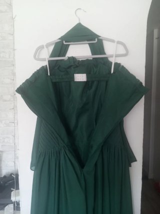 Vestido fiesta verde botella. Talla S-M.