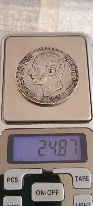 5 Pesetas Plata 1883 Alfonso XII