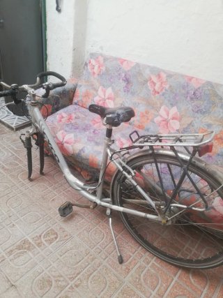 Bicicleta de paseo plateada