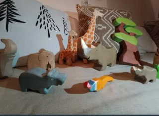 Juguetes Madera Animales Bosque y Selva Artesanos