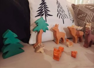 Juguetes Madera Animales Bosque y Selva Artesanos