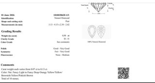 Lote Diamantes Fancy 0.98 ct diferentes colores