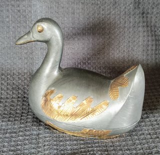 Joyero Pato Diseño Dorado y Plateado