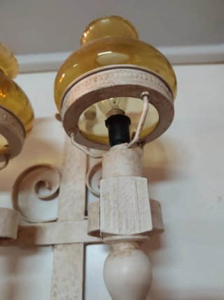 Aplique de pared antiguo ámbar y beige