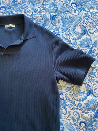 Polo Zara in maglia a coste blu scuro / Blu notte
