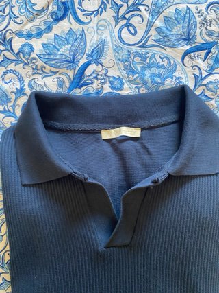 Polo Zara in maglia a coste blu scuro / Blu notte