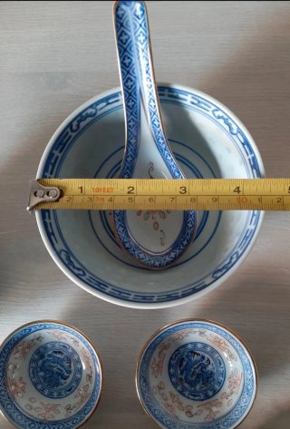 6 Cuencos y 6 Cucharas Porcelana China