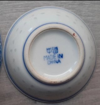 6 Cuencos y 6 Cucharas Porcelana China