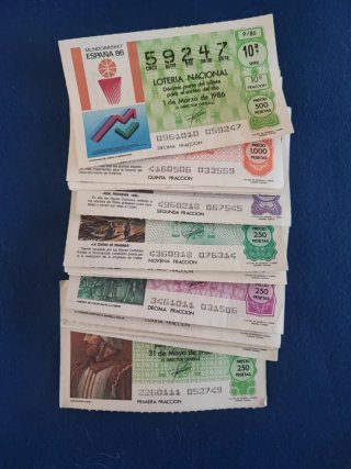Lotería Nacional Billetes 1980-1989