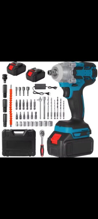 Llave de impacto inalámbrica con accesorios