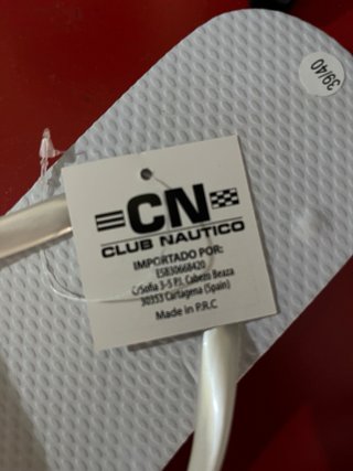 Chanclas Club Nautico Blancas Talla 39/40 Nuevas