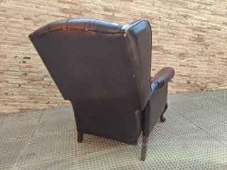 Sillón Chesterfield Piel burdeos