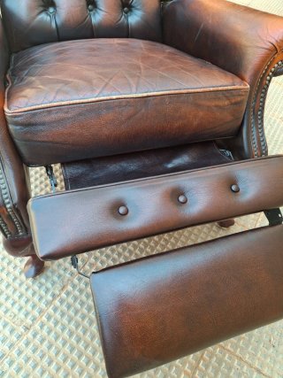 Sillón Chesterfield Piel burdeos