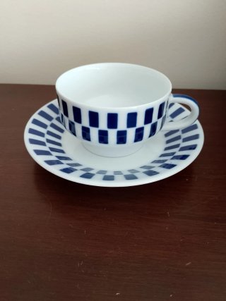 Juego de té Sargadelos azul y blanco