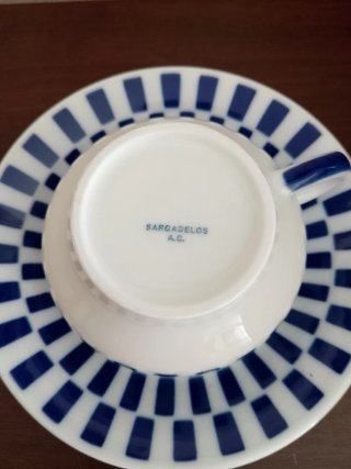 Juego de té Sargadelos azul y blanco