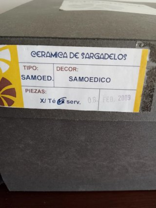 Juego de té Sargadelos azul y blanco