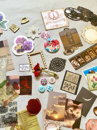 Kit de papeles y adornos para Journal (+220 pcs)
