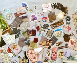 Kit de papeles y adornos para Journal (+220 pcs)